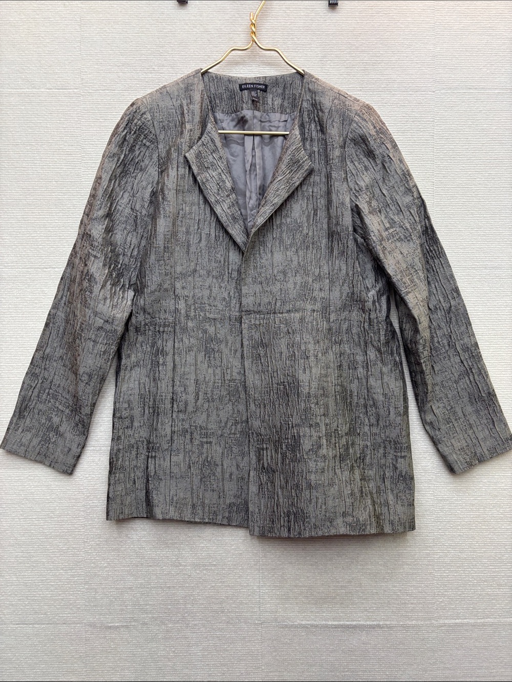 Eileen Fisher | XS Neutral Textured Lightweight Jacket blazer